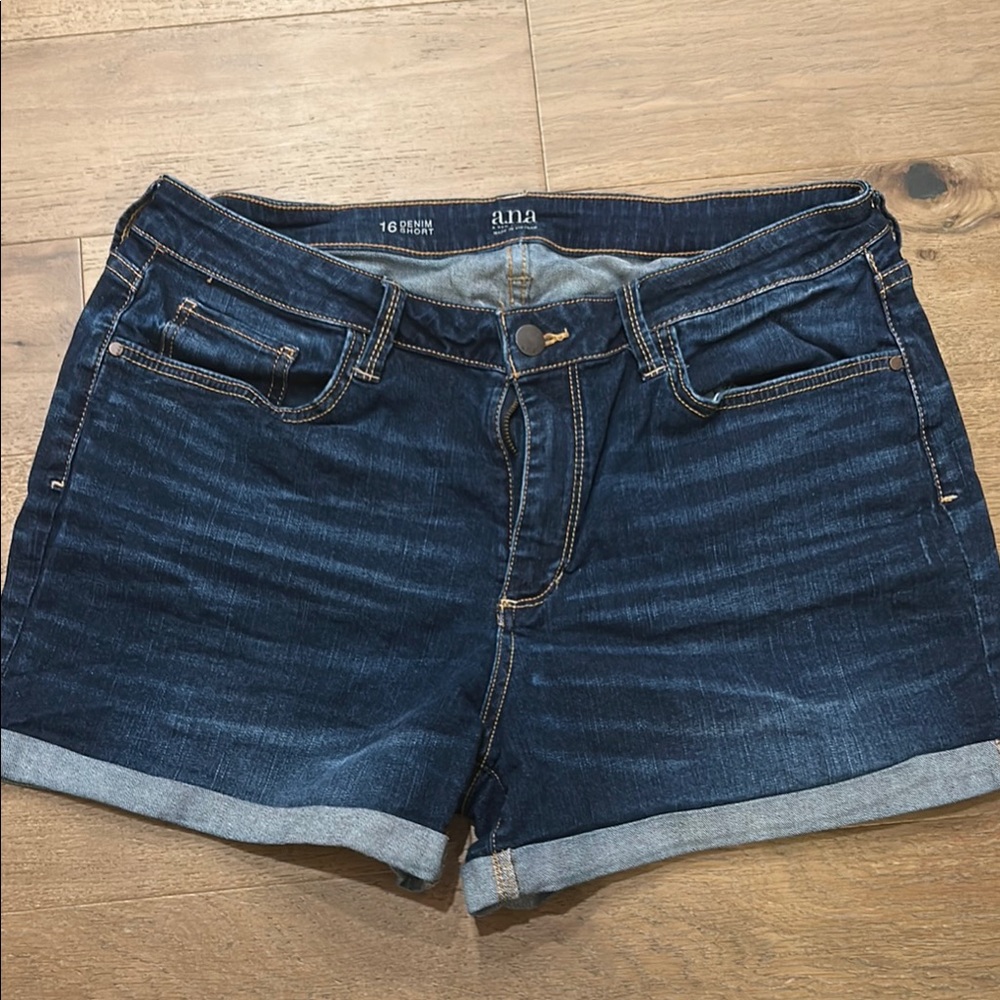 A.N.A Blue Jean Shorts with Cuffed Hem and Stretch
